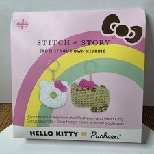 Stitch & Story Hello Kitty x Pusheen Crochet Your Own Keyring KEYCHAIN Set Donut