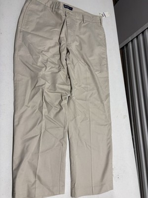 NWT IZOD Madison Chino Pants Mens 38x30 Warm Pearl Straight Fit No Iron Cotton
