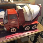 Tonka Cement Mixer Truck Red White Vintage Construction Vehicle Toy