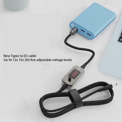 100W USB C auf DC Adapterkabel mit LED Anzeige und 1 2 Meter Länge