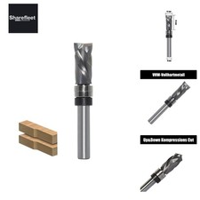 Spiral Flush Cutter 8mm Shank, Up  Down Compression Cut Spiral Cutter for Upper...
