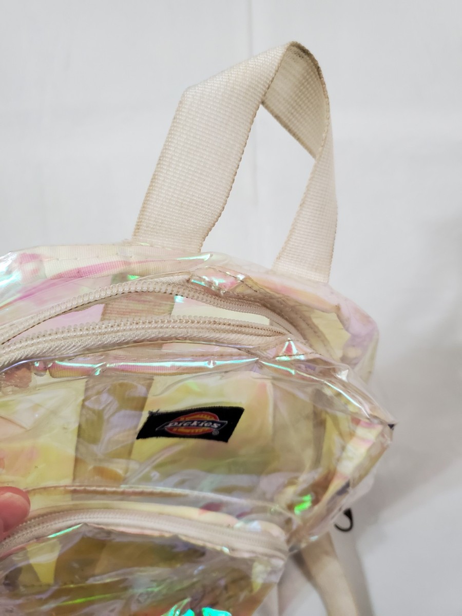 dickies iridescent mini backpack Dickies Backpack Clear Iridescent Student Stadium Concert Mini Bag Strapped