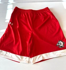 Used Buffalo Sabres Hockey Under Armour  shorts Large red old logo Large