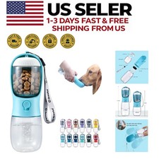 Dog Water Bottle with Food Container Portable Travel Dispenser Puppy Gift
