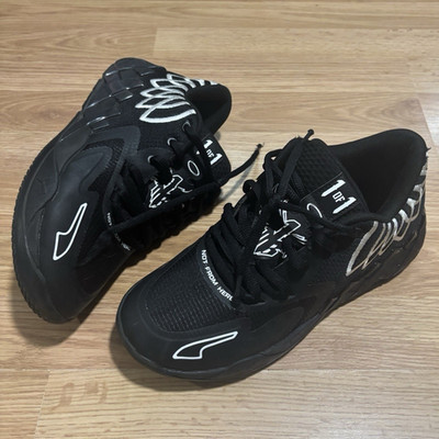 PUMA MB.01 LaMelo Ball Low Top Basketball Sneakers Black/White 377368-12