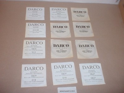 lot Of 12 Vintage DARCO Guitar Strings various sizes NOS Old/New