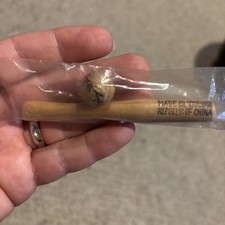 ANTIQUE WOOD MINATURE BASEBALL BAT AND BALL NOS MADE IN TAIWAN REPUBLIC OF CHINA
