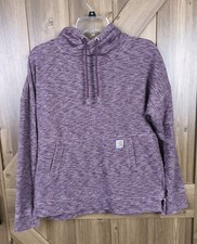 Carhartt Women's Maroon Relaxed Fit Newberry Pullover Hoodie Size Medium