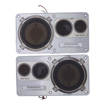 Vintage Kenwood 3 Way Car Hifi KSC-701  Silber Lautsprecher Boxen 1980er