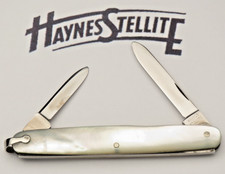 Antique 1920's HAYNES STELLITE Senator Penknife - Pearl Handles - RARE & Mint