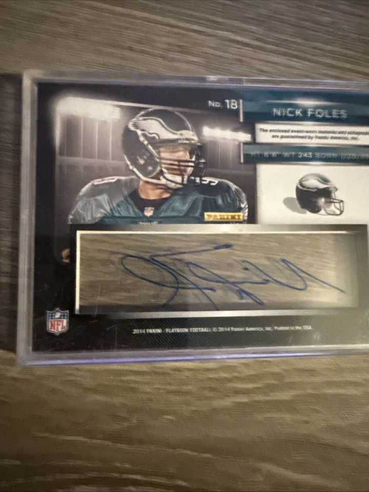 Panini Playbook Nick Foles 2014 parche automático/5 Foto 4 de 4
