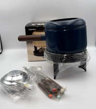 NOS Vintage ESSENTIALS Enamelware Fondue (Blu...