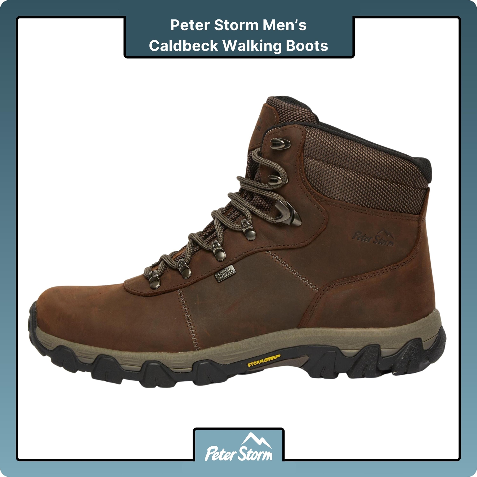 Peter Storm Men’s Caldbeck Waterproof Leather Walking Boots, StormGrip