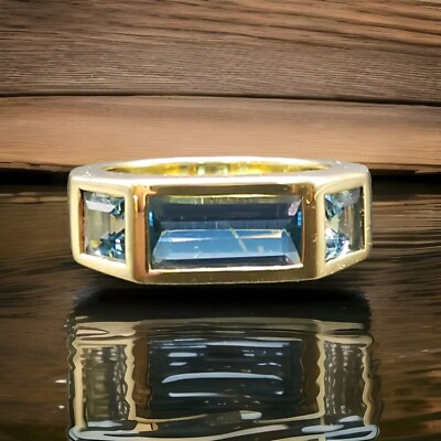 Tiffany & Co. Paloma Picasso 18kt Yellow Gold Ring with Blue Topaz Vintage