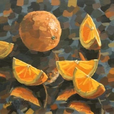 Original Still Life Painting - "Backlit Oranges" - 8 x 8 inch by John Wallie
