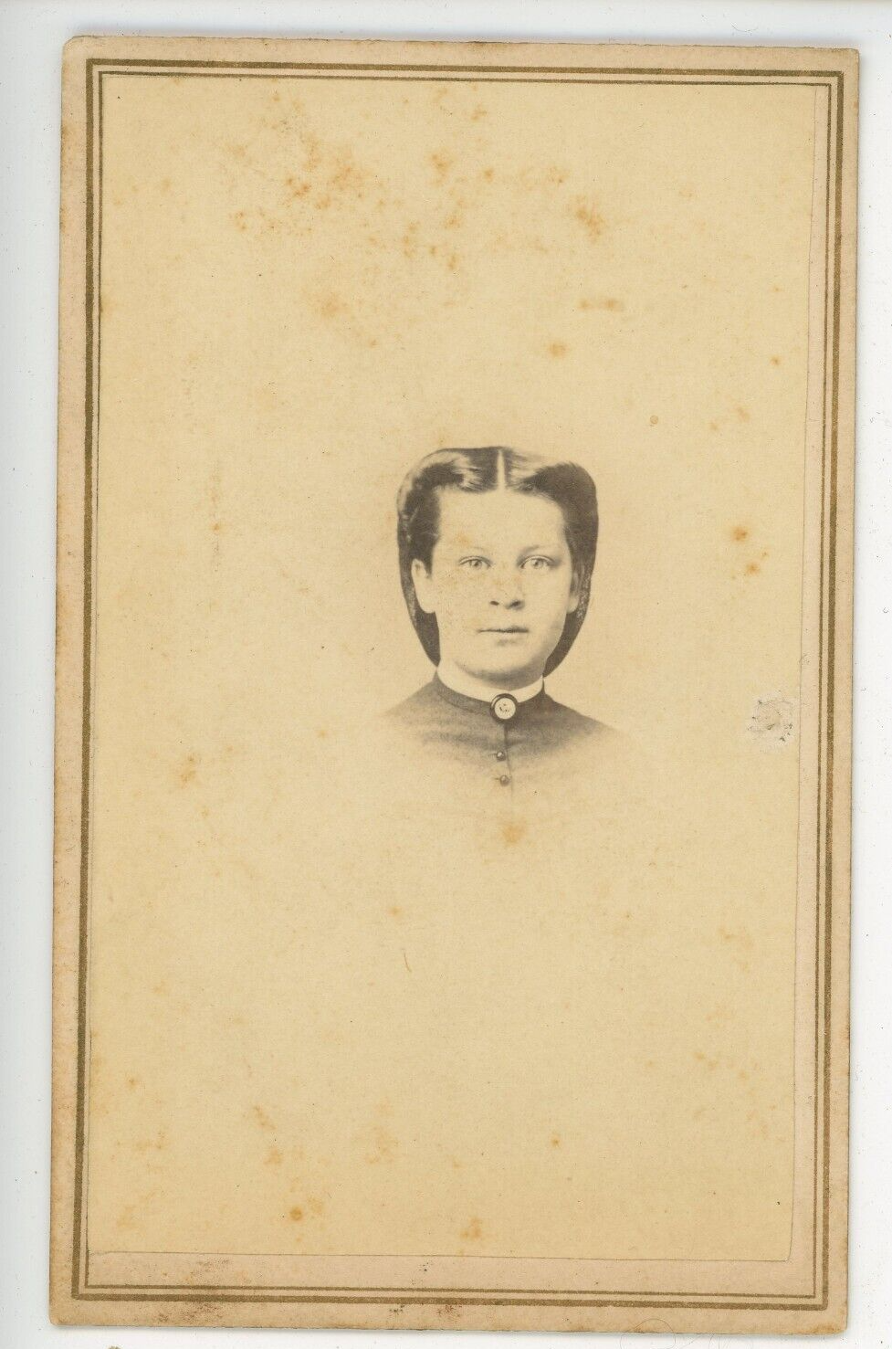 Civil War Era CDV Photo w/ Tax Stamp by Tice Ellenville, NY Boy Button