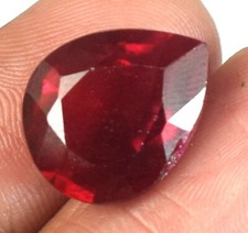 Natural Burma Red Ruby Eye Clean Gemstone 12.40 Carat Pear Cut Certified B87544