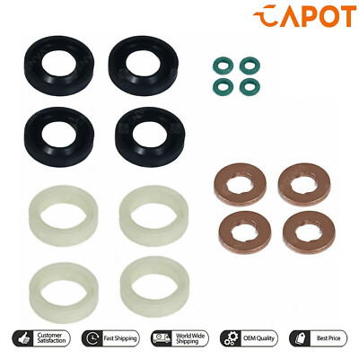 Fuel Injector Seal Washer O-Ring Set for Volvo C30, S40, S80, V50 1.6 D ...