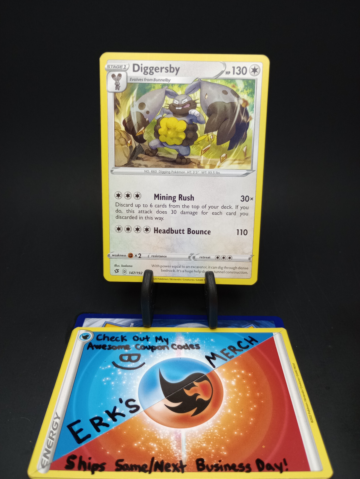 Diggersby 147/192 Rebel Clash Regular Rare Pokemon Card 