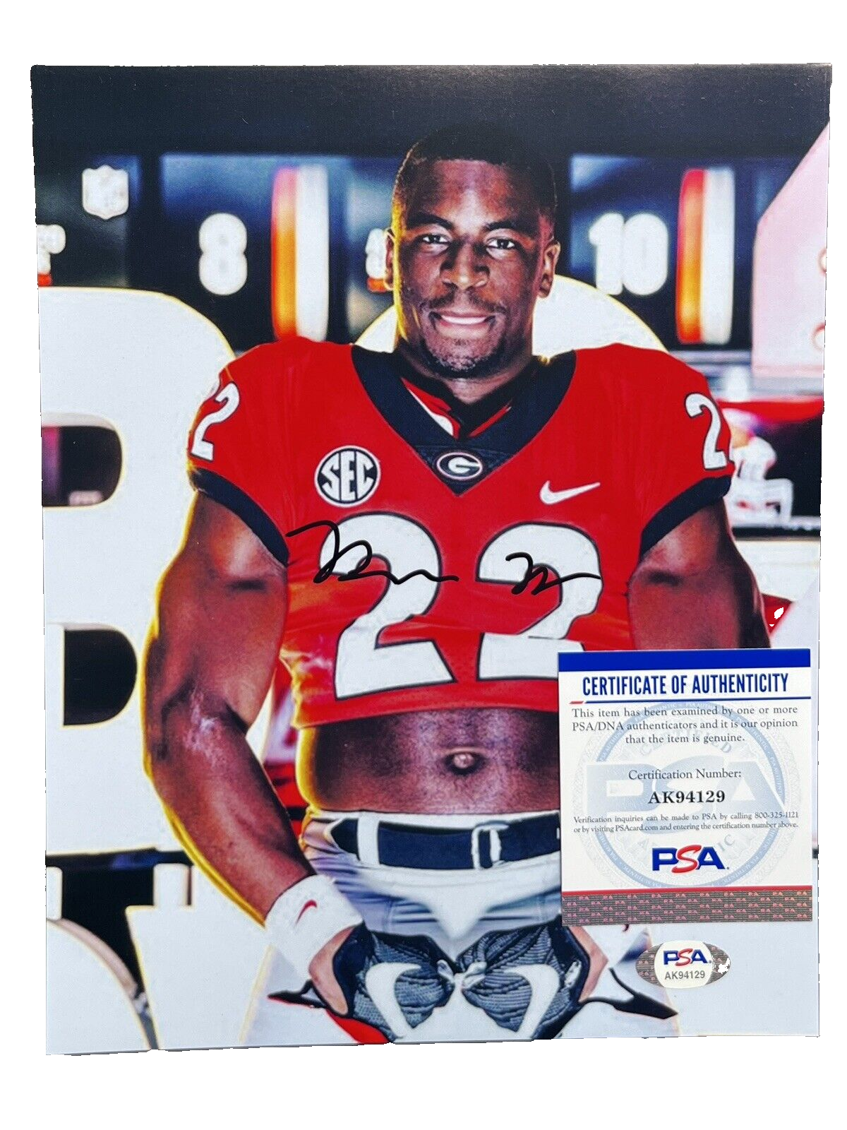 branson robinson signed autographed 8 x 10 photo psa cert coa georgia bulldogs 