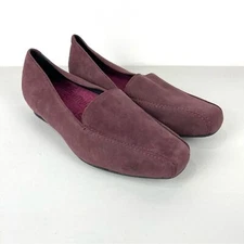 Munro Women's Diedre Suede Slip On Loafer Burgundy Comfort Arch Support Size 7W