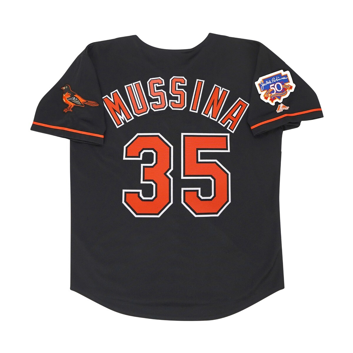 Mike Mussina 1997 Baltimore Orioles Alt Black Jersey w/ Jackie