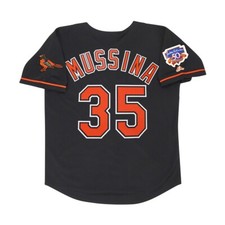Mike Mussina 1997 Baltimore Orioles Alt Black Jersey w/ Jackie 50th Patch