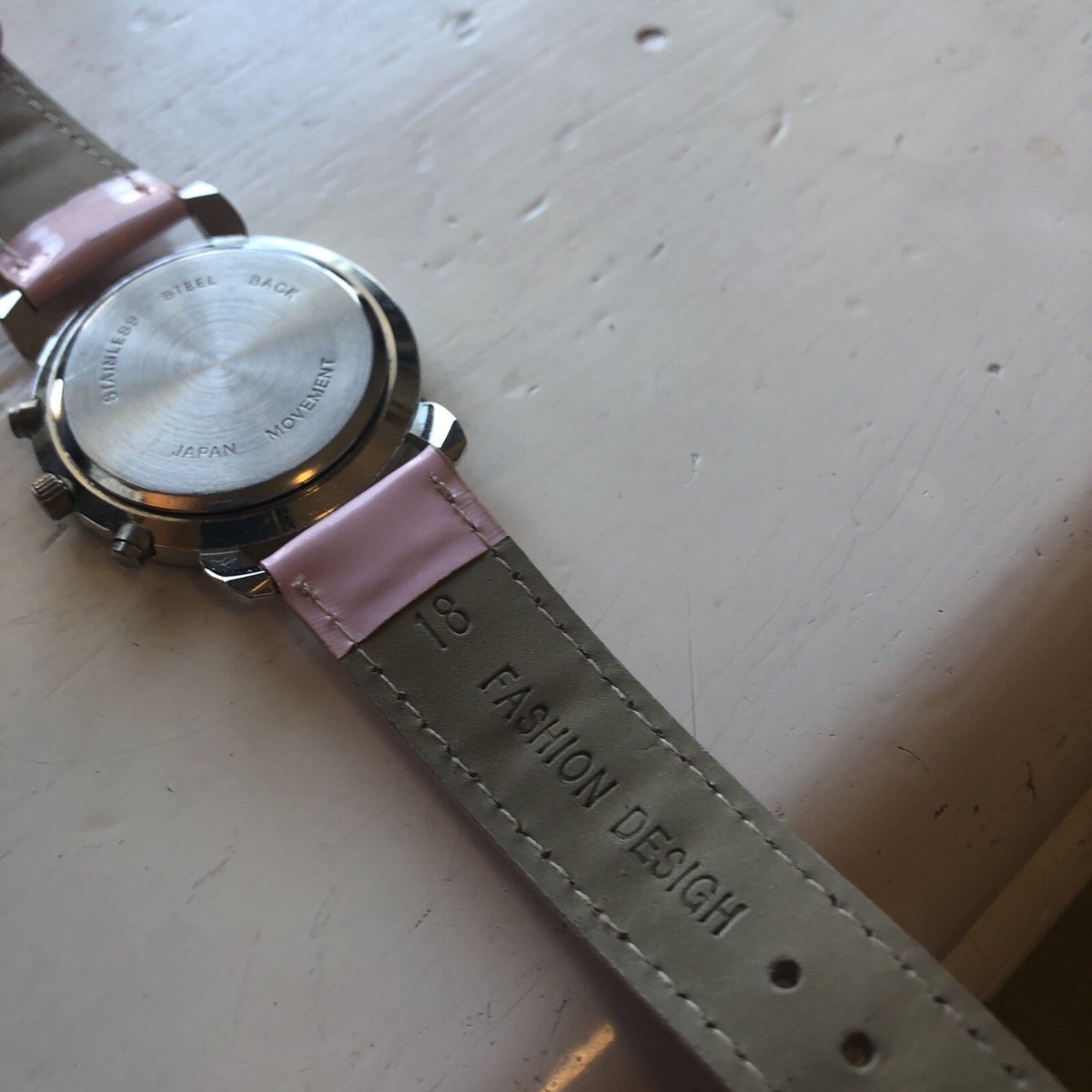 BLOOMINGDALES CRYSTAL and Silver Tone Wristwatch with Pink 
