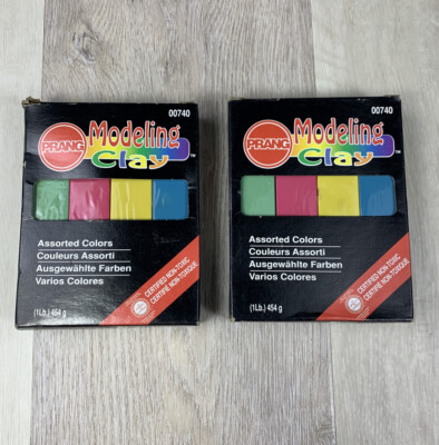 Lot of 2 1lb PRANG MODELING CLAY Bars - Assorted Colors - 00740