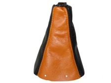Schaltmanschette Fur Audi TT 8N 1998-2006 Leder Schwarz Baseball Orange