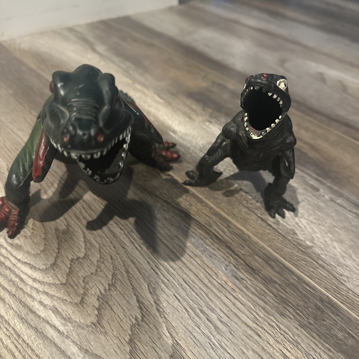 Vintage Prehistoric Lizard Dinosaur Rubber Toy Dino Green Monster