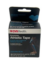 CVS Kinesiology Athletic Tape 20 Y-Shaped Perforated Elastic Strips Blue