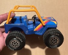 Vintage 80s Tonka Blue Jeep With Roll Bars Pressed Steel NICE