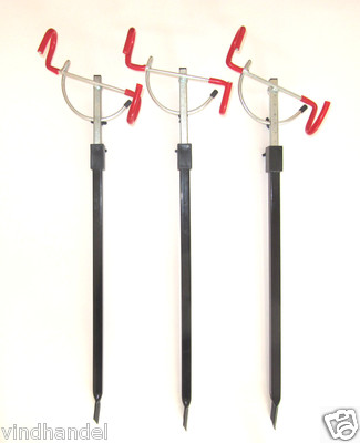 3x Zebco Klapprutenhalter Rutenhalter Rutenständer Erdspeer 54-88 cm Rot 8206004