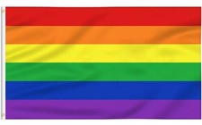 Rainbow Pride Flag 6 Stripes 3x5ft - Canvas Header Brass Grommemts