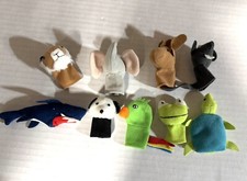 Finger Puppets Lot Of 9 Shark Frog Mouse Parrot Turtle Panda 2.5-3  