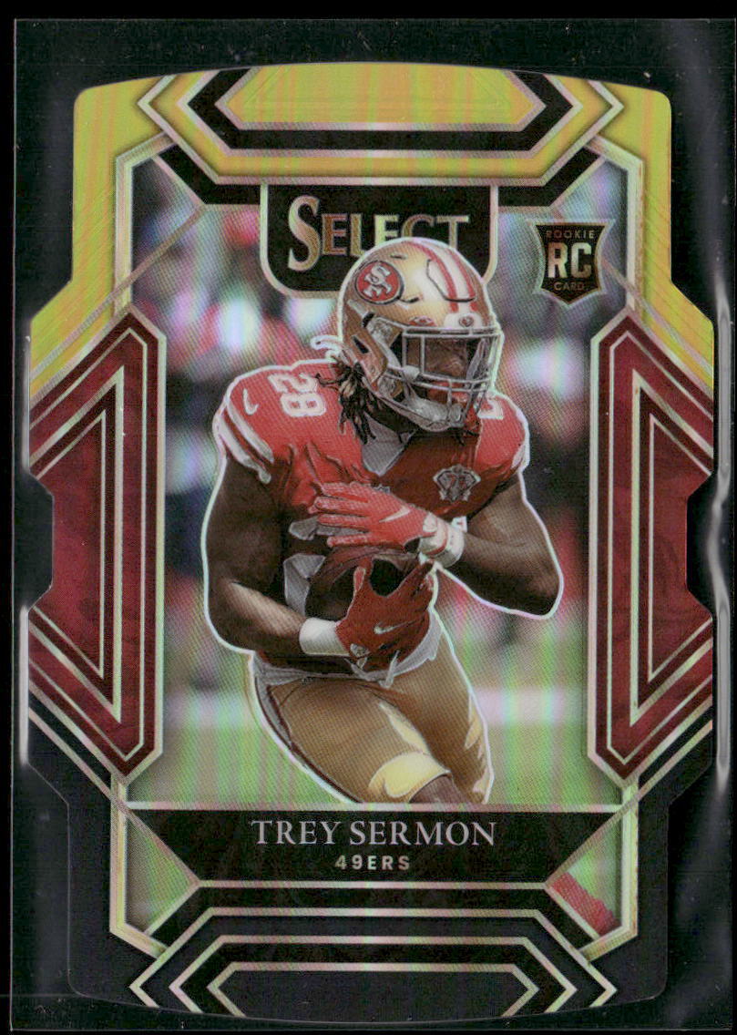 2021 Panini Select #268 Trey Sermon #268 Black and Gold Prizm Die Cut Club Level