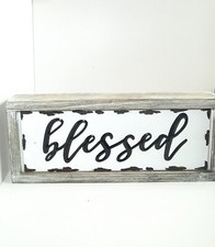 Wood Metal Blessed Wall Or Table Rustic Farmhouse Decor Sign