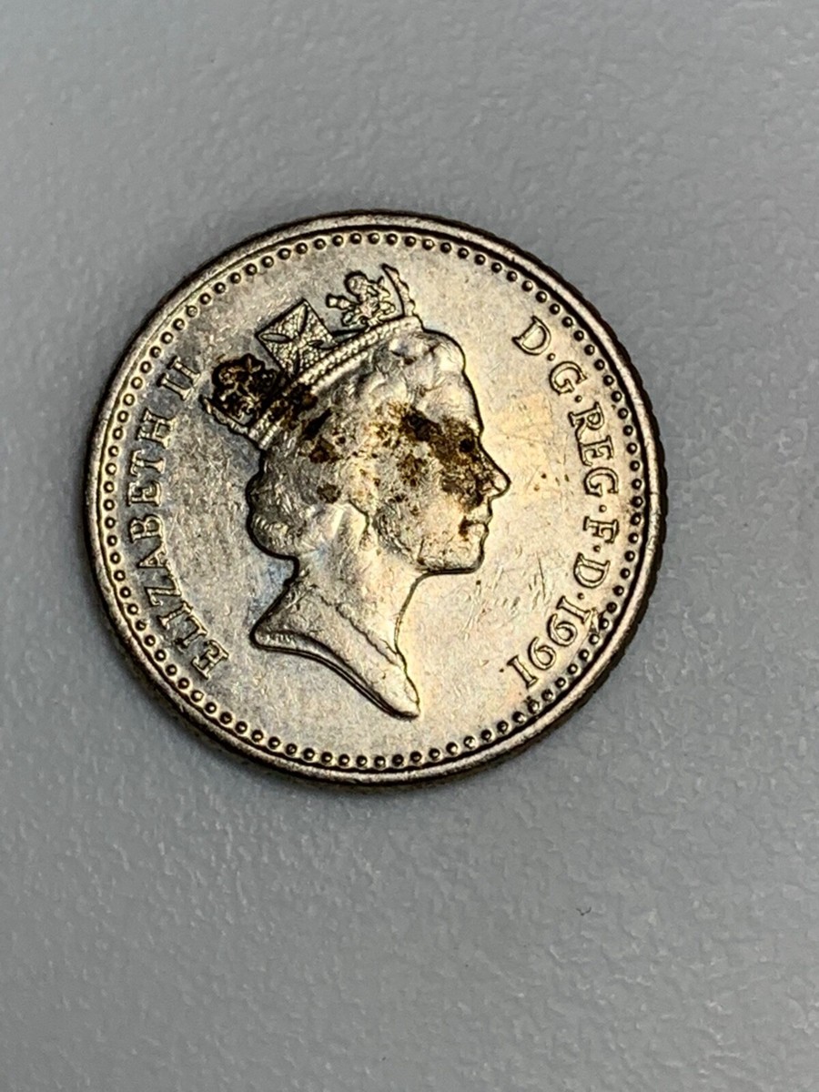 1991 UK 5 Pence Coin Queen Elizabeth II Great Britain England KM