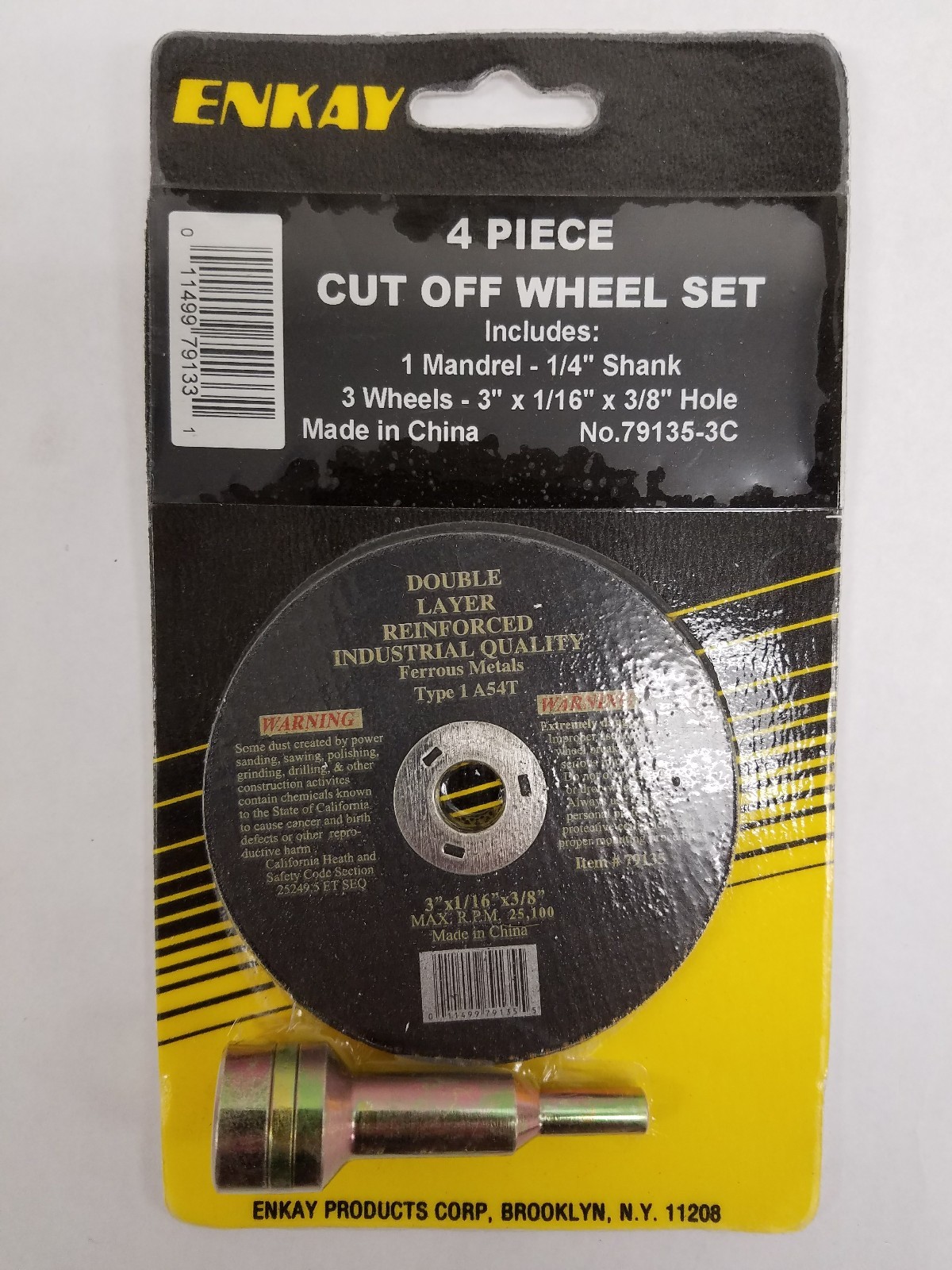 Enkay 791353C 3pc Cut Off Wheel & Mandrel Set eBay