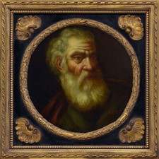 Dipinto G259 Artista di Scuola Napoletana, Filosofo, 1600, Olio su Tela, Con cor