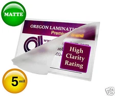 5 Mil MATTE 2-3/8 x 3-5/8 Drivers License size Hot Laminating Pouches (50/pack)