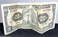 Intern l Paper Money - Banco Ecuador 20 Viente Sucres 1968 SERIEKX 0137880 [321]