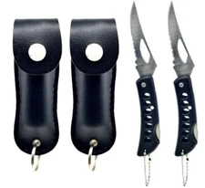 Police Magnum 2 1/2oz black holsters pepper spray & 2 pocket knife self defense