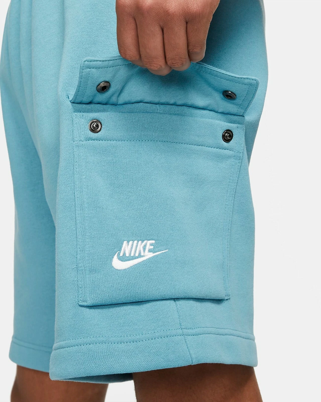 NWT NIKE Men's Cargo Logo Swoosh Fleece Shorts Blue M L XL XXL
