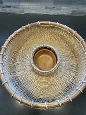 Beige Wicker/Rattan Woven Chip and Dip Basket 15 Inches