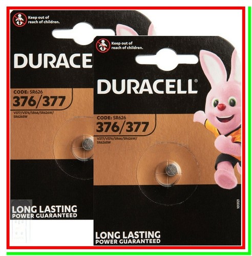 Piles Bouton Duracell 376/377 - Lot De 2, Pour Montres, Calculatrices, Dispositifs Médicaux