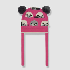  55 The Bonnie Mob Baby's Pink Owen Seal Jaquard Pom Pom Hat 12-24 Months