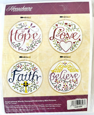 Herrschners Inspirational Words Stamped Embroidery Kit 4 Mini Pictures 140251
