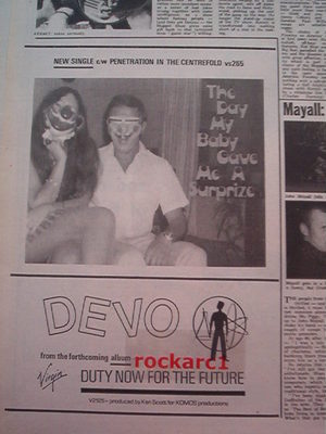 DEVO Duty Now for The Future (surprize)#2 1979 UK Press ADVERT 10x8 inches